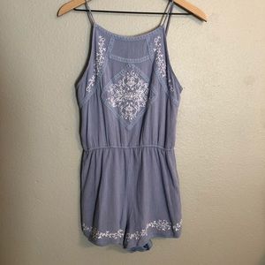 Francessca’s light blue spaghetti strap romper. M